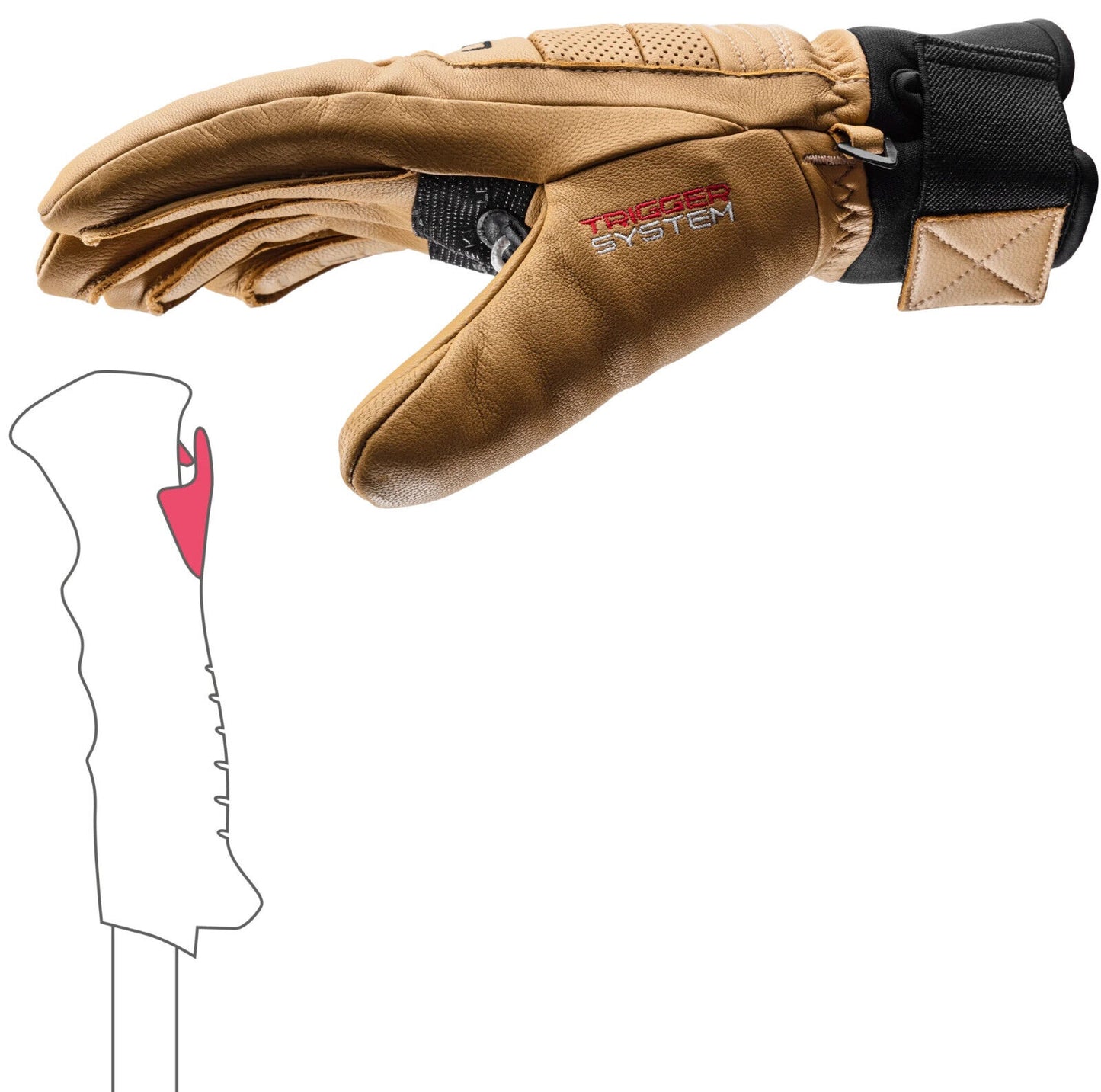 Leki Copper 3D Pro Skihandschuhe - Triggersystem - Extra Warm - Freeride - beige