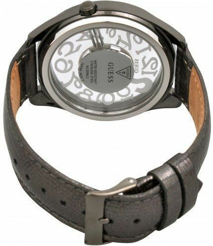 GUESS W13096L2 CLEARLY QUIZ Damenuhr Lederband grau