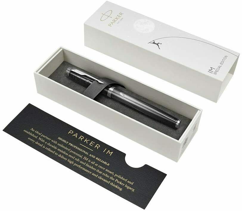 Parker IM Metallic Pursuit Fountain Pen, Füllfederhalter, Tinte blau, Feder M