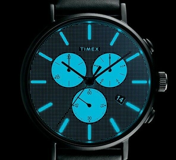 Timex Waterbury Chronograph TW2R71800 - Herrenuhr Edelstahl - Lederband - Ø40mm