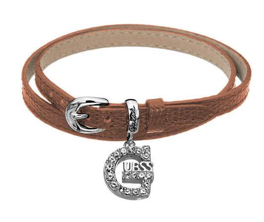 GUESS Armband Armkette Handkette UBB71243 - mittelbraunes Wickellederarmband