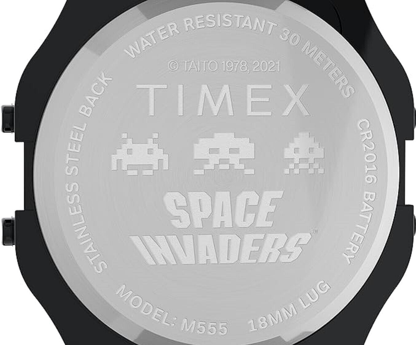 Timex TW2V39900 T80 X Space Invaders - Edelstahlband schwarz - Ø34mm