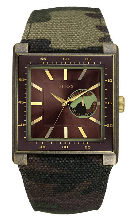 GUESS W11539G1 CAMOUFLAGE Edelstahlgehäuse bronze-farbig