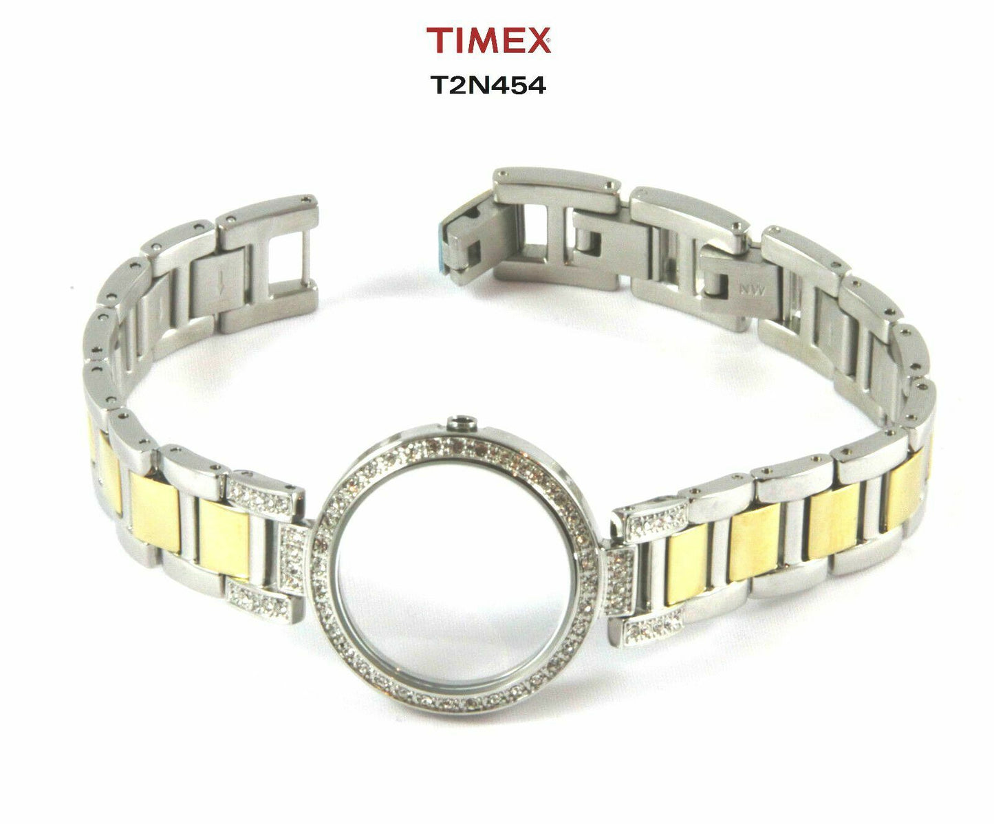 Timex T2N454 Ersatzband mit Gehäuse komplett - Ersatzband Edelstahl Uhrengehäuse