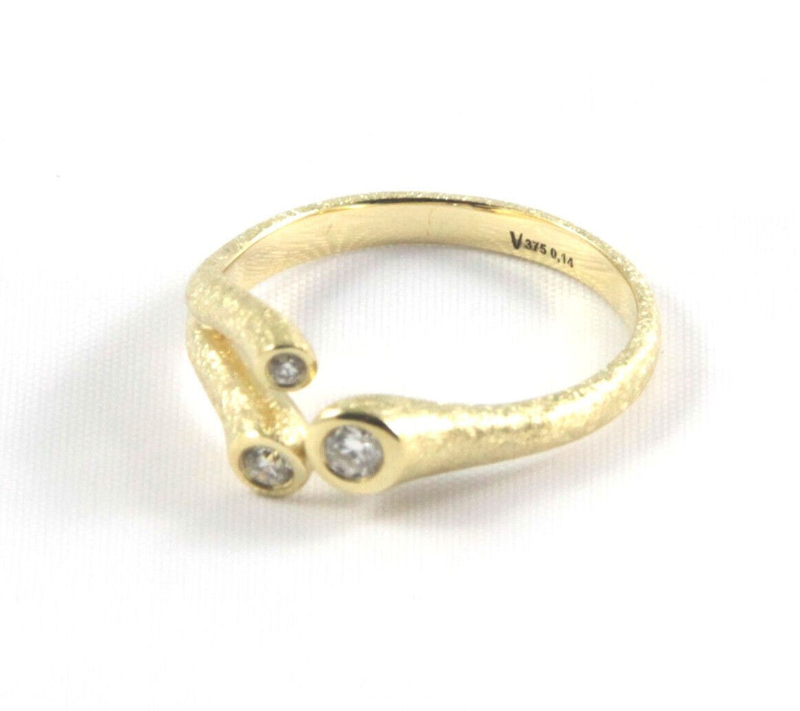 VIVA Goldring Gelbgold 9 kt - 3,08gr mit 3 Brillanten 0,14ct w/si - Ringweite 54
