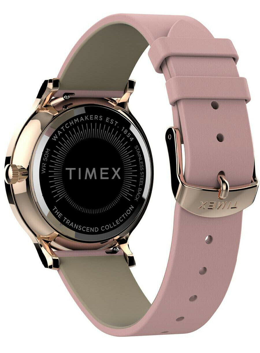TIMEX Transcend TW2T74300 - Edelstahl rosegold - Lederband -  ⌀38mm