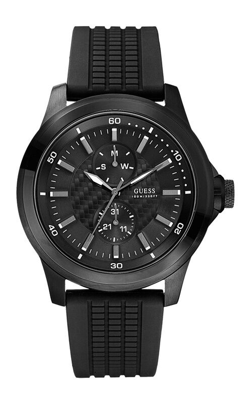 GUESS W95121G1 REV Herrenuhr Silikonband schwarz