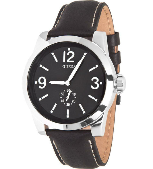 GUESS W10248G1 ZOOM Lederband schwarz Herrenuhr