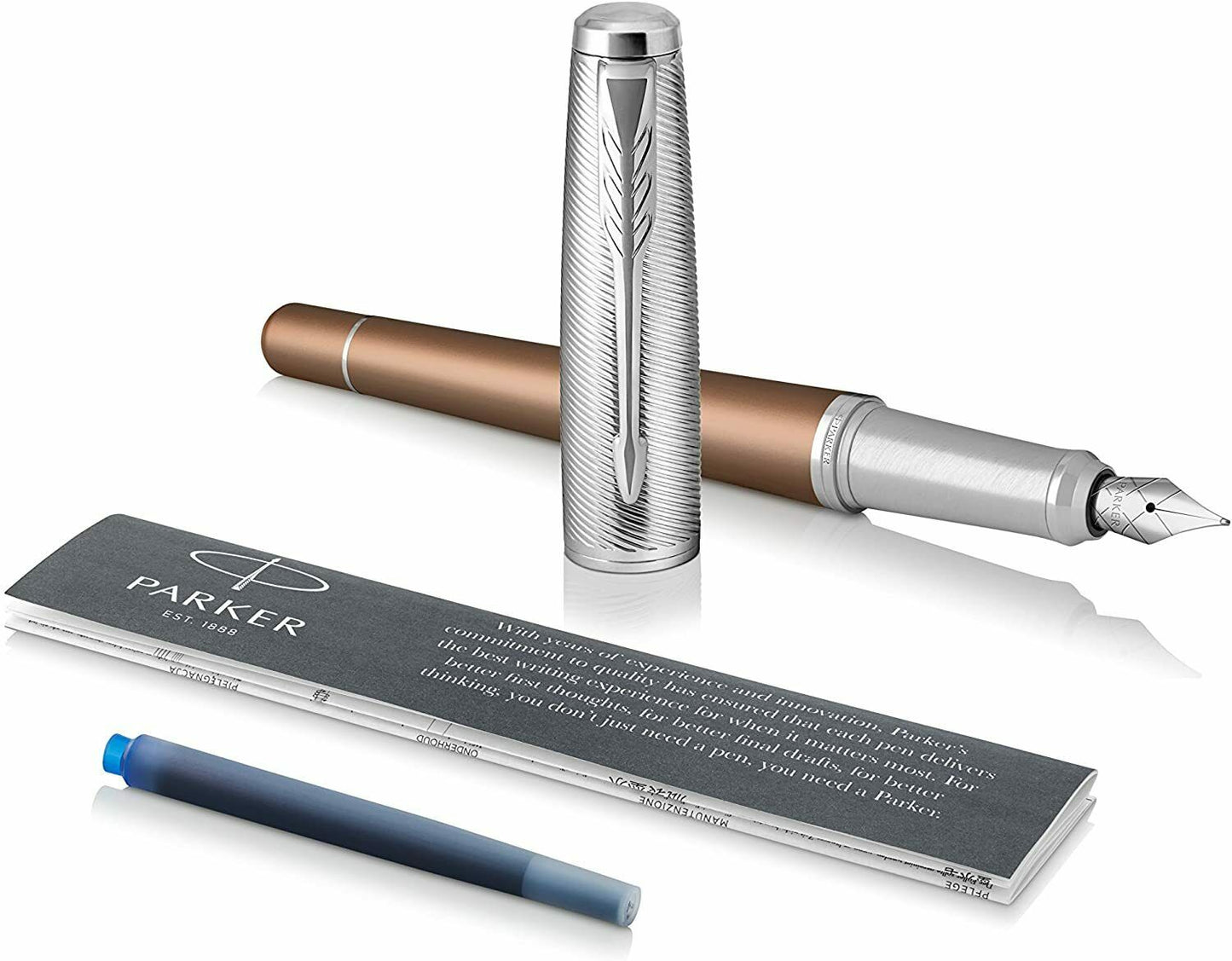 Parker Urban Premium Orange Fountain Pen - Füllfederhalter M + 2x Patrone blau
