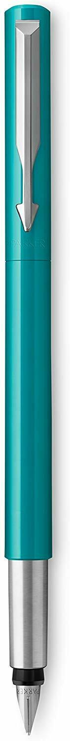 Parker Vector Fountainpen Füllfederhalter Türkis mit Chrom Größe M - blaue Tinte