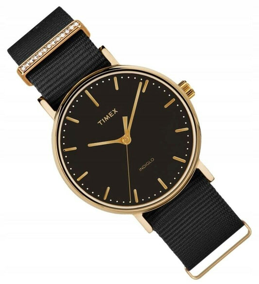 TIMEX Weekender Fairfield TW2R49200 Damen - Edelstahl, Textilband schwarz, Ø37mm