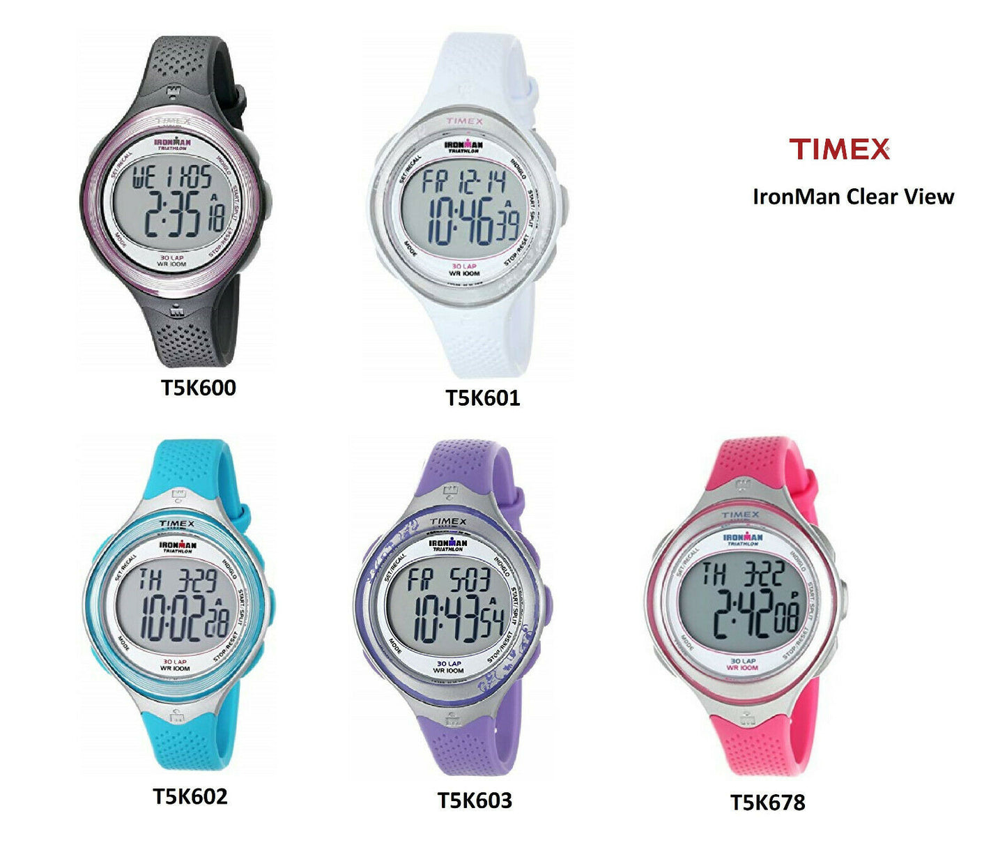 Timex Ersatzarmband T5K600 Ironman Clear View - fits T5K601 T5K602 T5K603 T5K678
