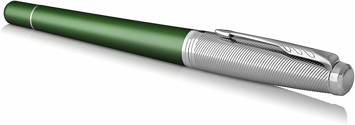 Parker Urban Premium Green Fountain Pen - Füllfederhalter M + 2x Patrone blau
