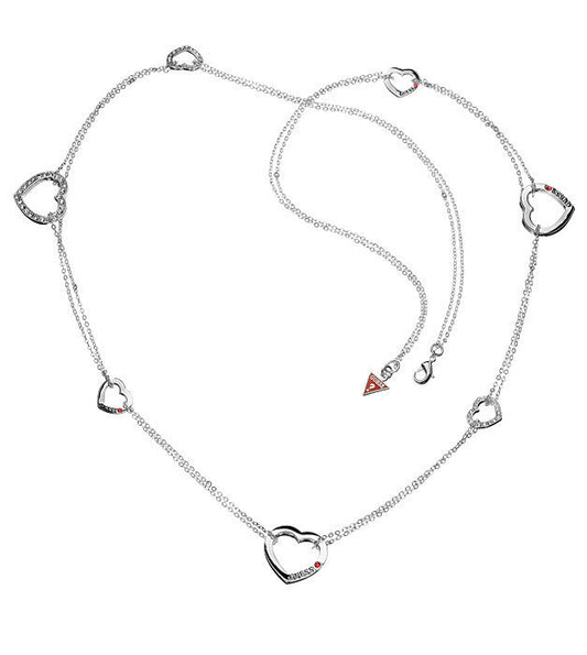 GUESS Halskette / Collier UBN81004 Herz-Serie versilbert