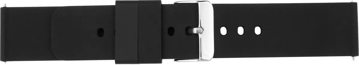 Silikonuhrarmband schwarz - 20mm - Länge 190mm - Ersatzband - Quick Release