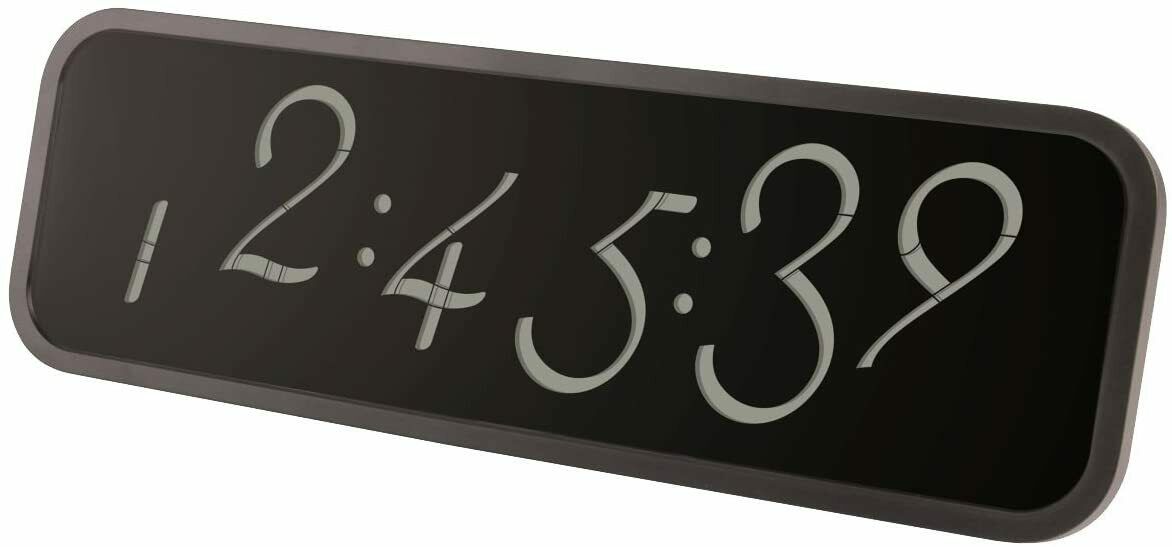 Lexon LCD Wanduhr Tischuhr Script LR134W & LR134N - schwarz & weiß - L: 33,4 cm