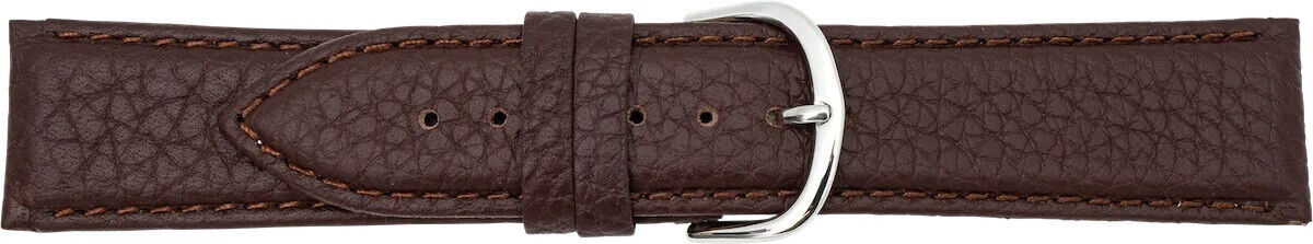 Lederuhrarmband Elefantenprägung braun - 22mm Anstoß - Kalbsleder - Ersatzband