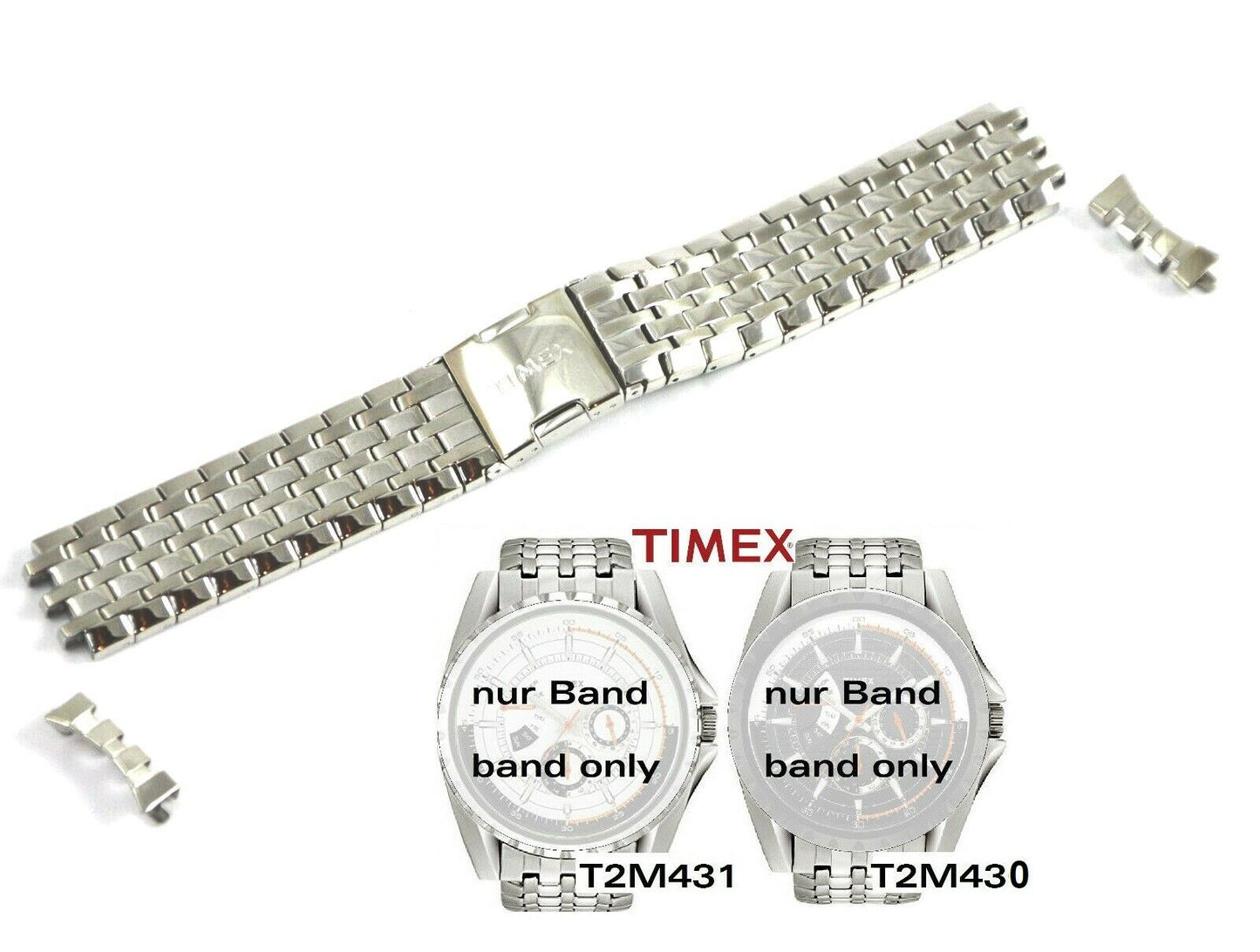 Timex Ersatzarmband T2M430 Retrograde - T2M428 T2M429 T2M431 - 22mm Ersatzband