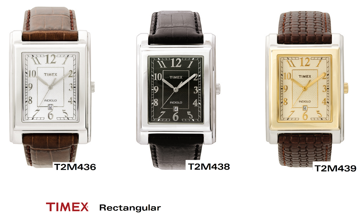 Timex Ersatzarmband T2M439 Rectangular Herren - Ersatzband 22mm - T2M436 T2M438
