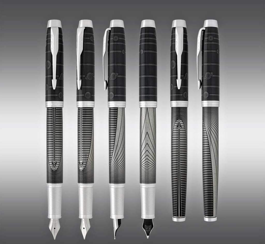 Parker IM Metallic Pursuit Fountain Pen, Füllfederhalter, Tinte blau, Feder M