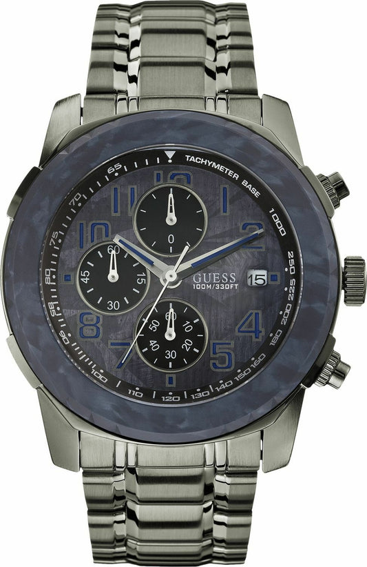 GUESS W22522G2 AXLE Herren Chronograph Gunmetal Jeans Edelstahlband Gun-Metal