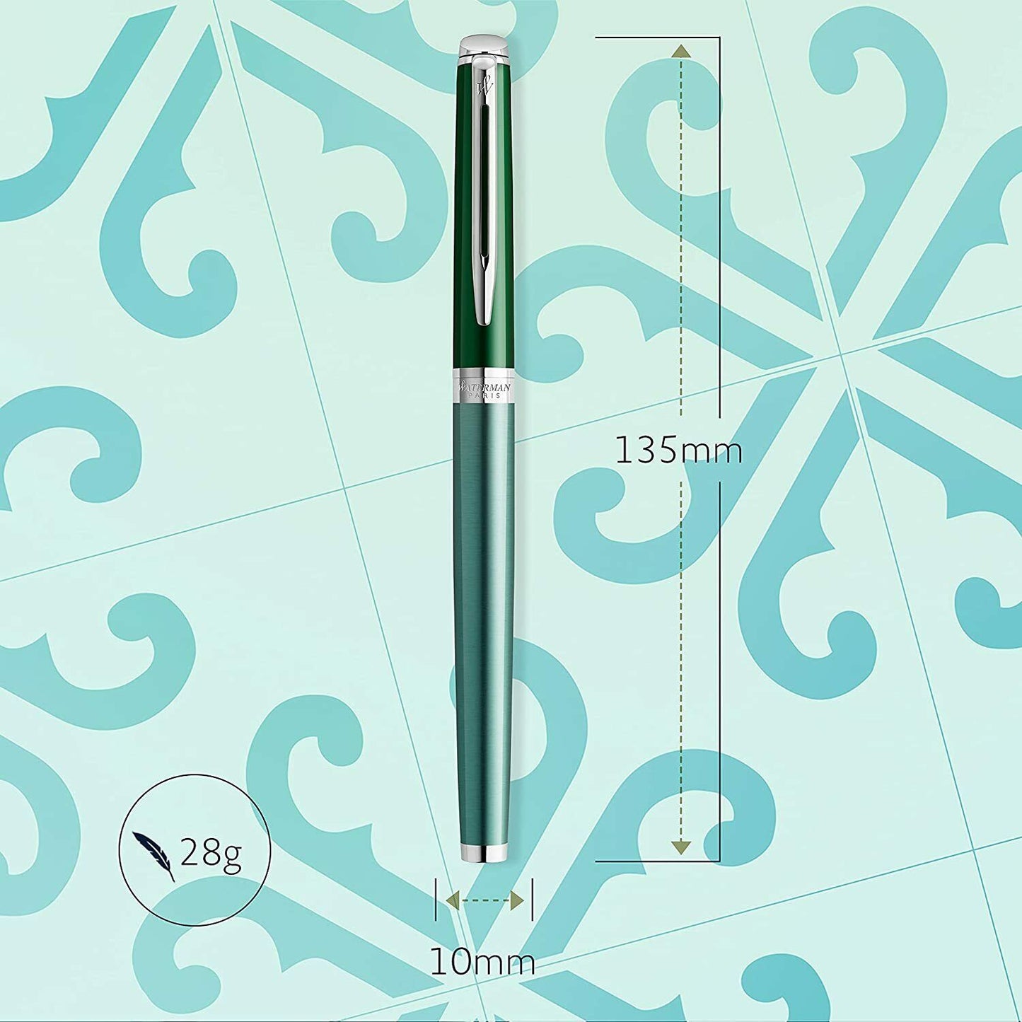 Waterman Hémisphère French Connection Château Vert - Rollerball - schwarz - fein