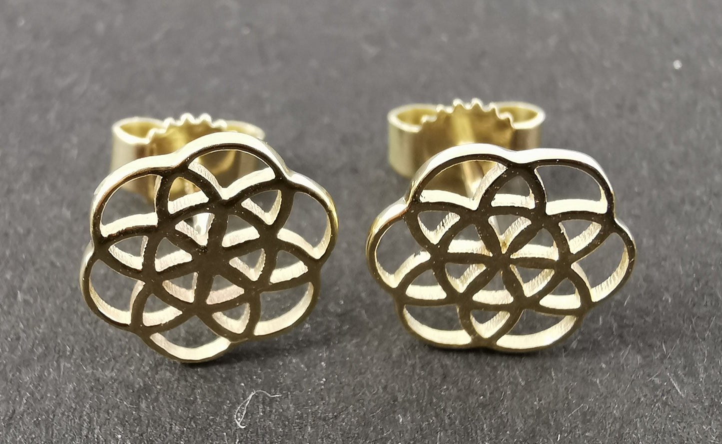 VIVA Ohrringe Gelbgold 9 kt - rund - Gewicht 1,29 gr. - Ø ca. 11mm