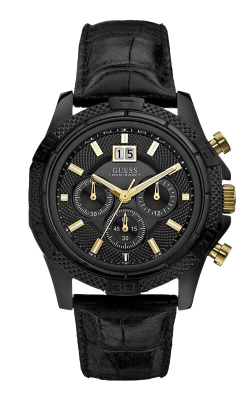 GUESS W0176G1 Herrenuhr Phantom - Lederband - Edelstahlgehäuse