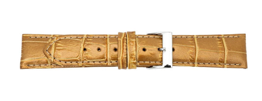 Pebro Uhren Ersatzarmband Krokoprägung Leder helles goldbraun 20mm