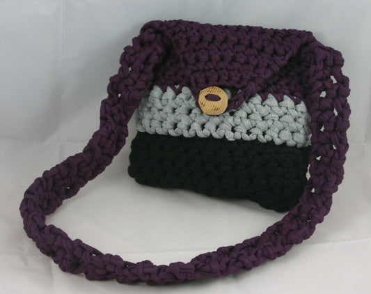 lotte-vogel bag (Kleine Handtasche 21x21cm) (aubergine-grau-schwarz)