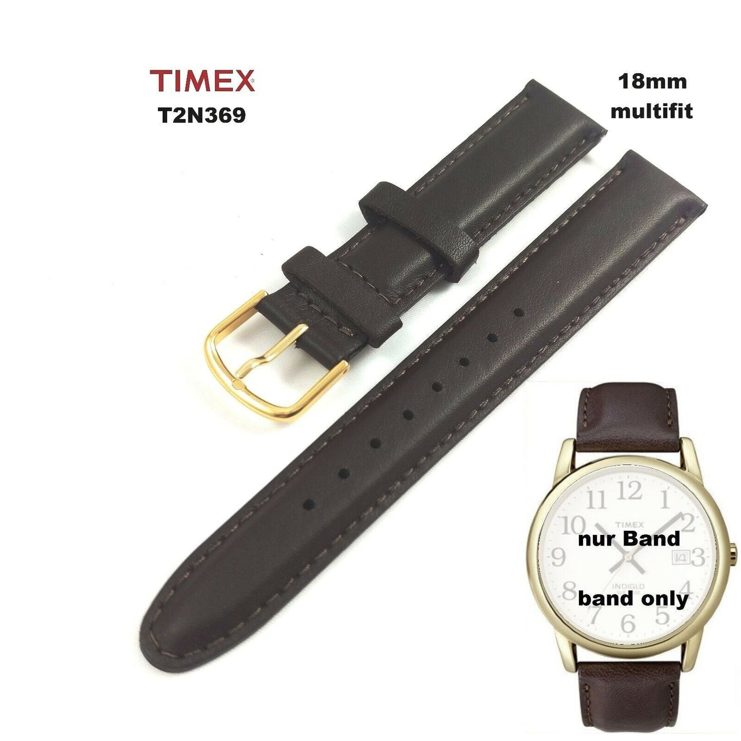Timex Ersatzarmband T2N369 Easy Reader Classics -  Ersatzband 18mm multifit