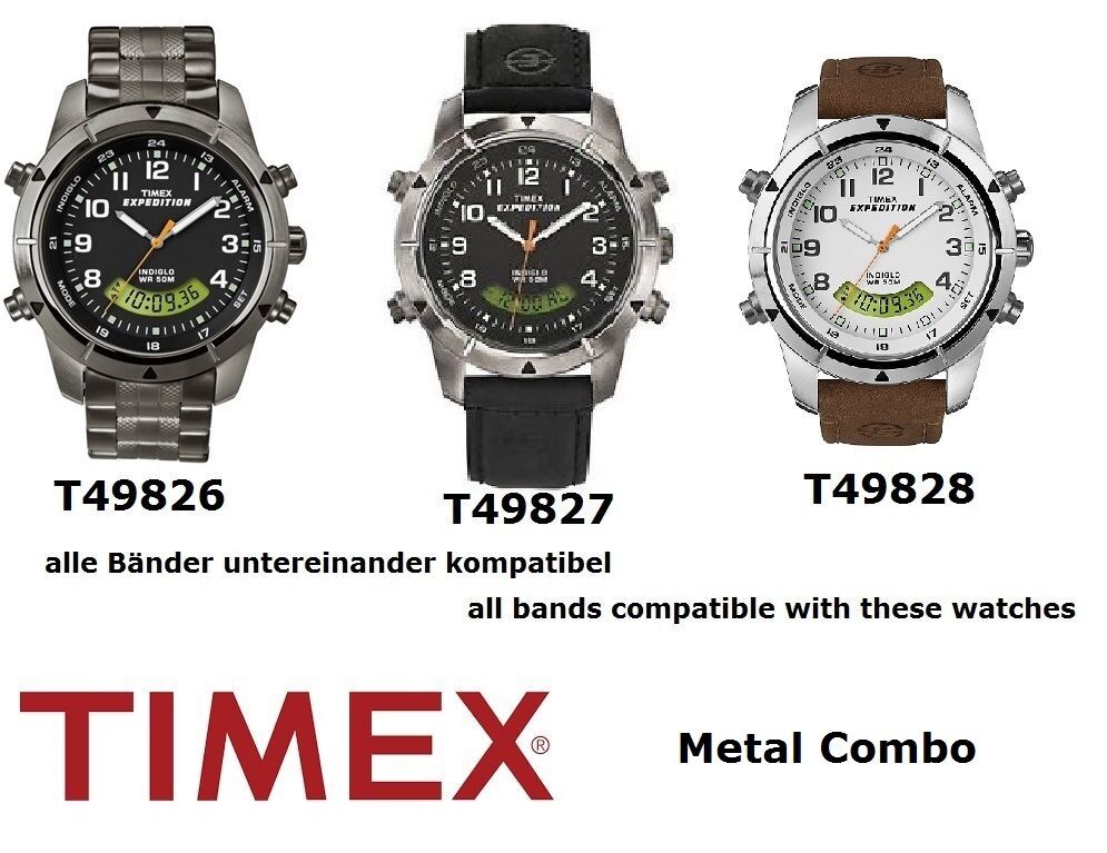 Timex Ersatzarmband T49827 EXPEDITION Metal Combo Original Uhrenband Ersatzband