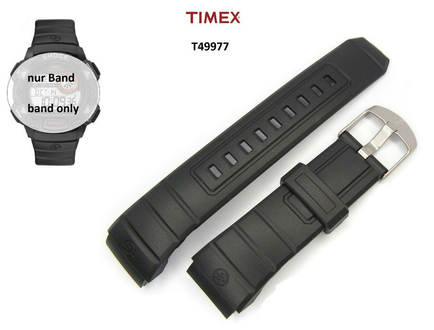 Timex Ersatzarmband T49977 Expedition Base Shock - passt T49978 T49976 T49975