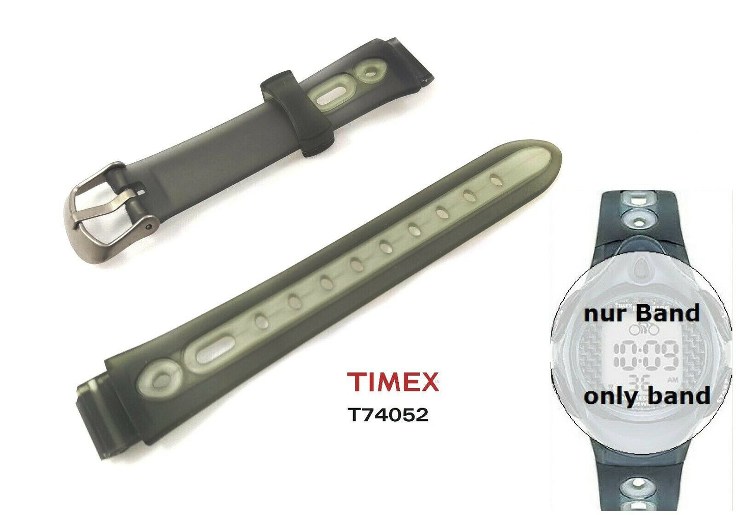 Timex Ersatzband T74052 Ironkids Kinderuhr - PU Band mit Dornschließe - 12/18mm