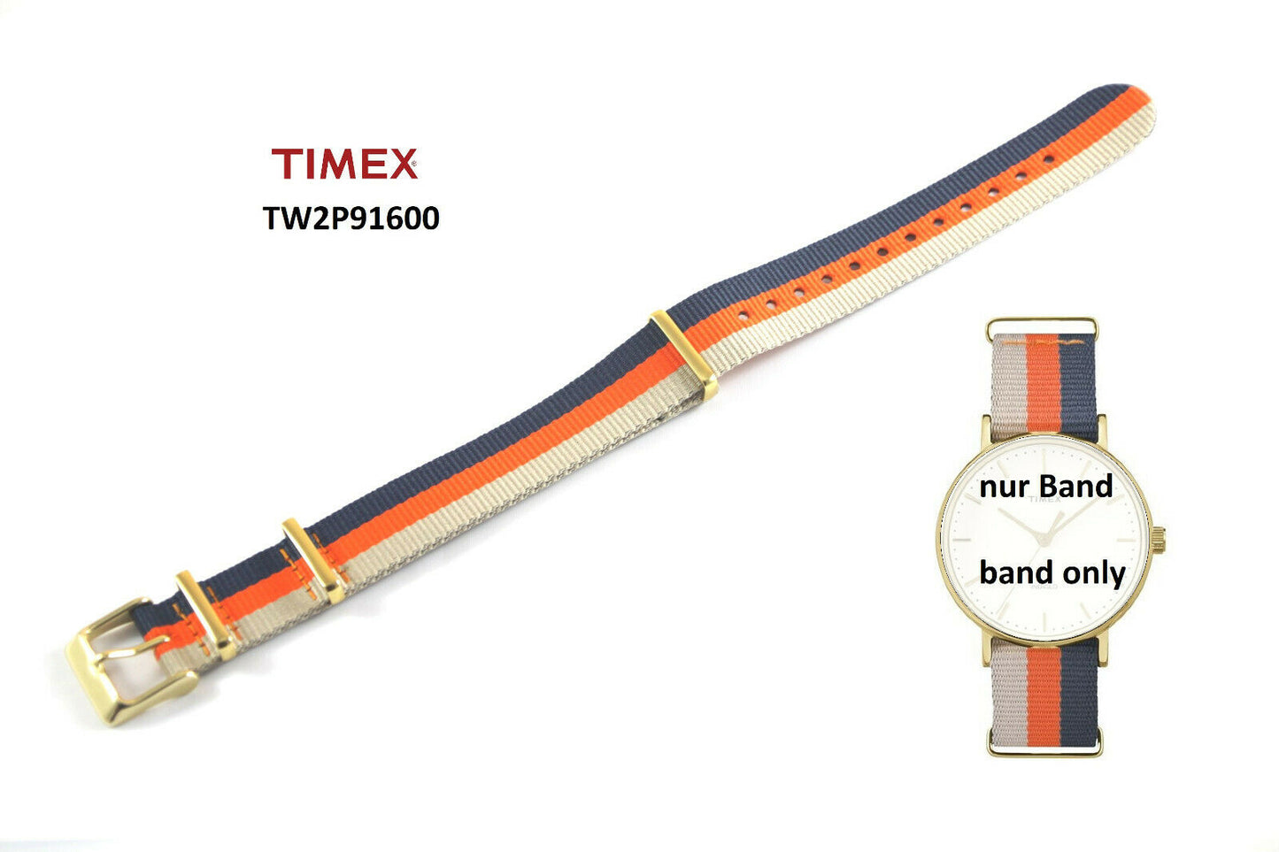 Timex Ersatzarmband TW2P91600 - Textilband - für Timex Weekender Modelle 18mm