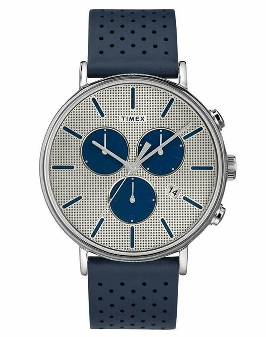 TIMEX Weekender Fairfield TW2R97700 Chronograph - Edelstahl - Kalbsleder blau
