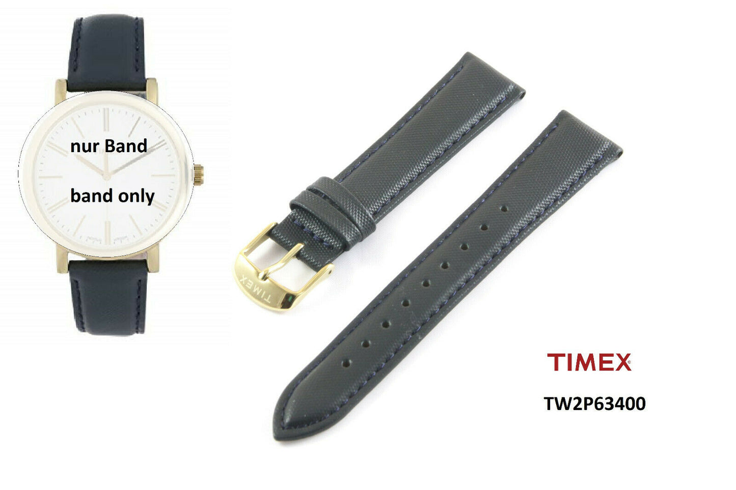 Timex Ersatzarmband TW2P63400 Originals Modern Damen - Original Ersatzband