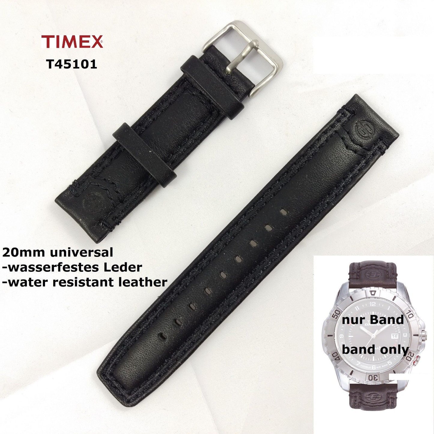 TIMEX Ersatzarmband T45101 EXPEDITION Easy Set Alarm - 20mm universal wasserfest