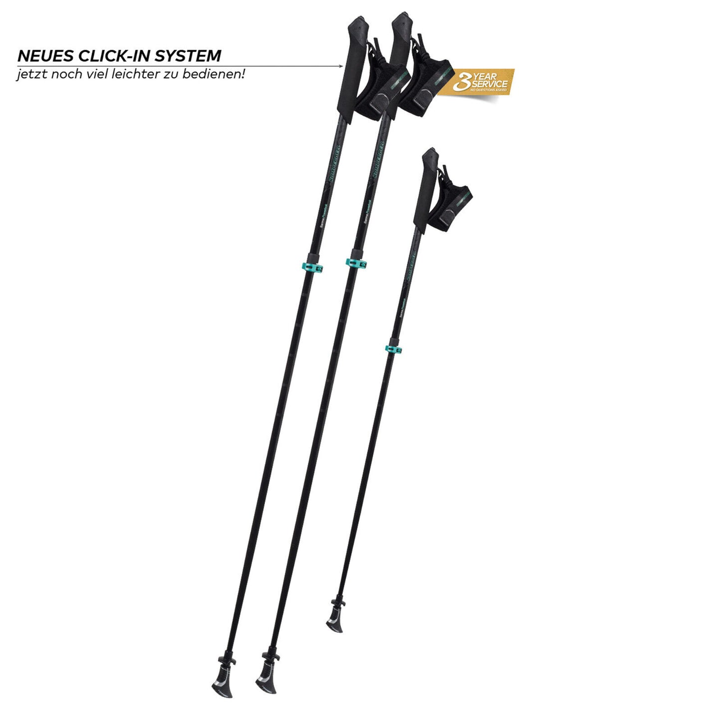 Komperdell Nordic Walking Stöcke - Sarma Powerlock pure black - Vario 105-125cm