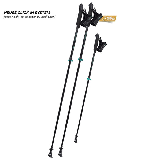 Komperdell Nordic Walking Stöcke - Sarma Powerlock pure black - Vario 105-125cm
