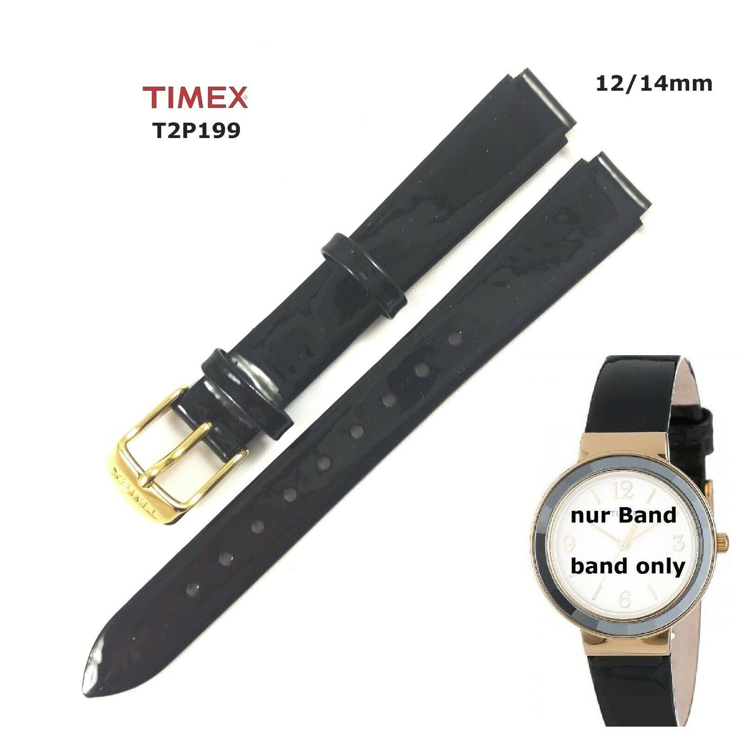 TIMEX Ersatzarmband T2P199 Style Dress Damen - Notting Hill - Leder - Lack