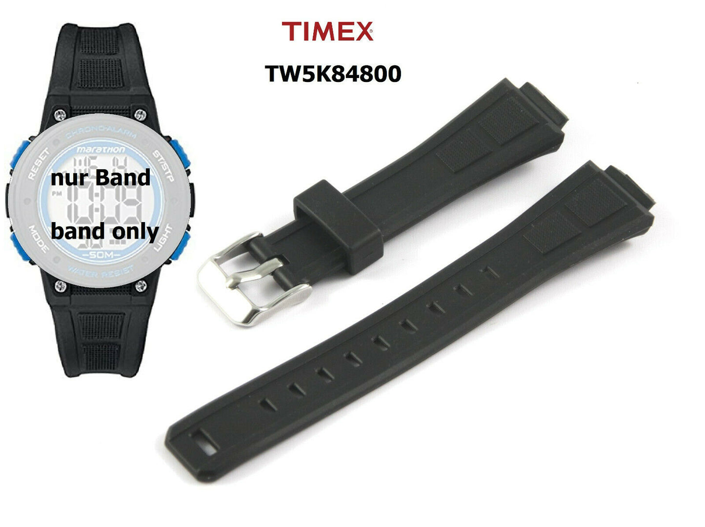 Timex Ersatzarmband TW5K84800 Marathon Digital Alarm Chronograph Midsize