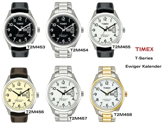 Timex Ersatzarmband T2M456 T-Series Ewiger Kalender  T2M453 T2M455 T2M454 T2M458