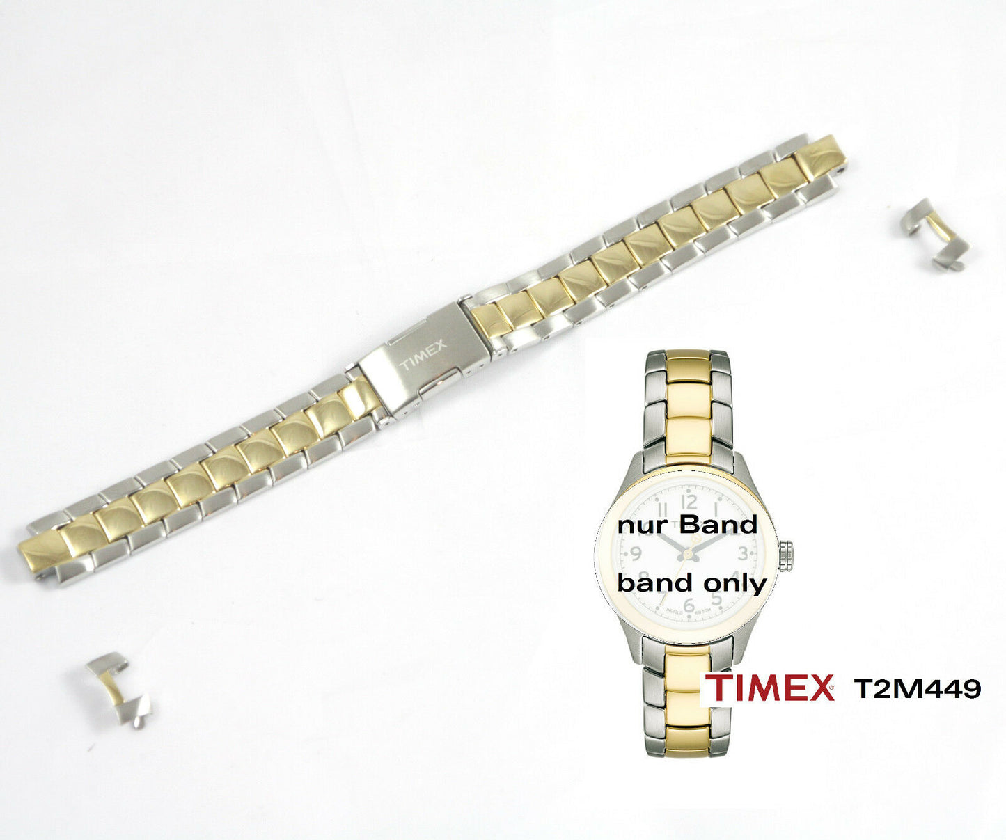Timex Ersatzarmband T2M449 T Series - passt T2M448 T2M447 T2M446 T2M445 T2M444