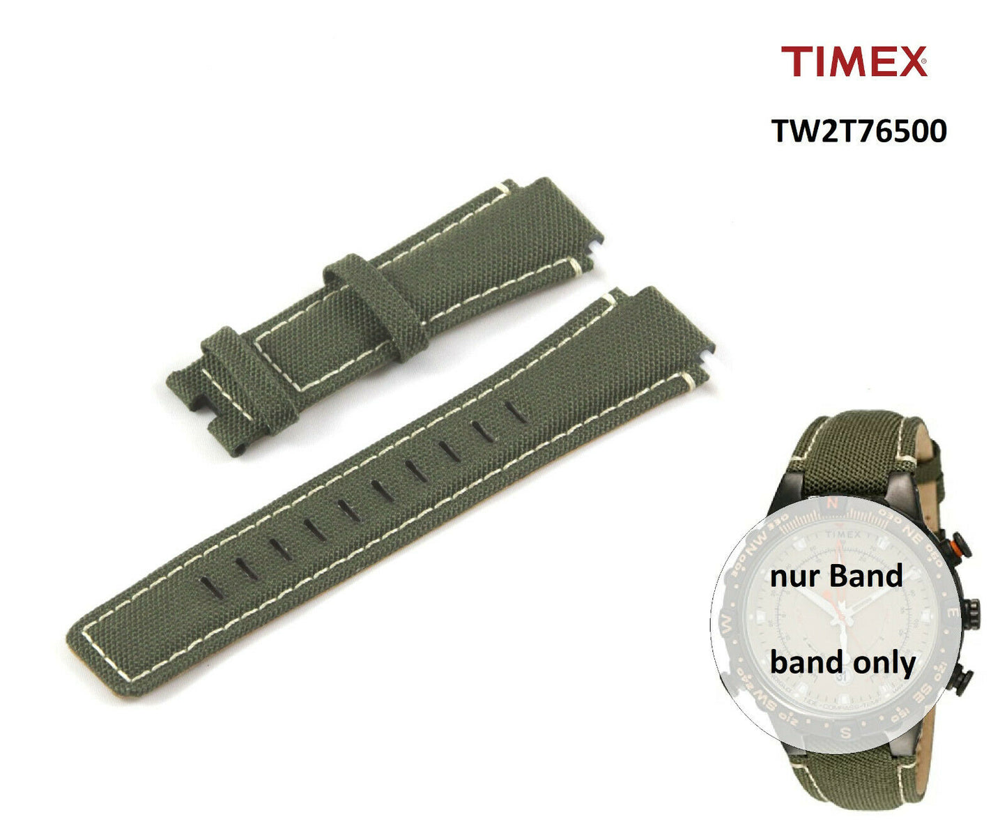 Timex Ersatzarmband TW2T76500 Allied - Tide Temp Compass passt T2P139 T2N739 etc