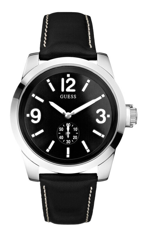 GUESS W10248G1 ZOOM Lederband schwarz Herrenuhr