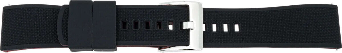 Silikonuhrarmband bicolor schwarz/rot - 20mm - Ersatzband - Quick Release