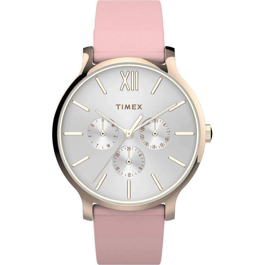 TIMEX Transcend TW2T74300 - Edelstahl rosegold - Lederband - ⌀38mm