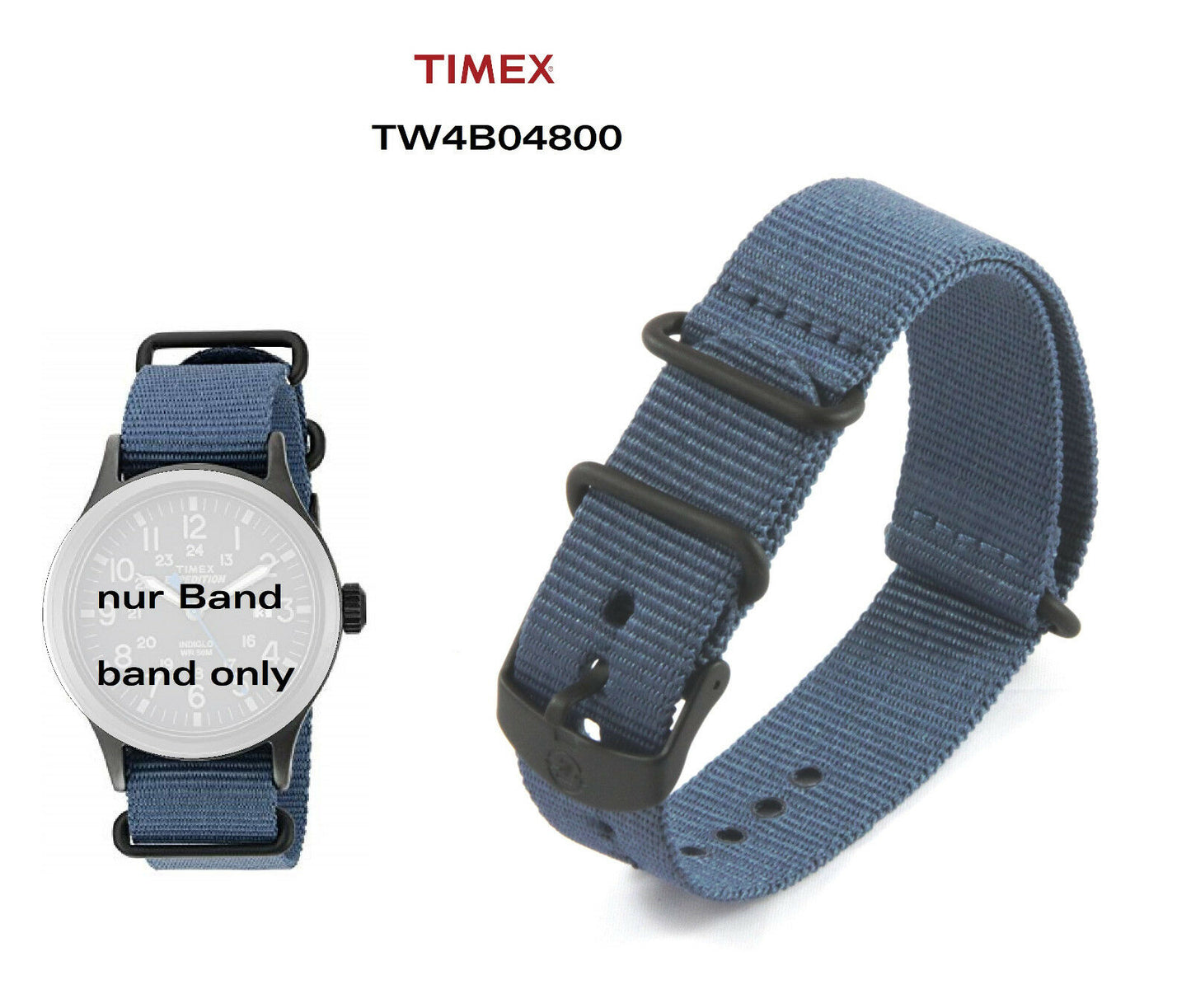 Timex Ersatzarmband TW4B04800 Expedition Scout Ersatzband - 20mm Durchzugsband