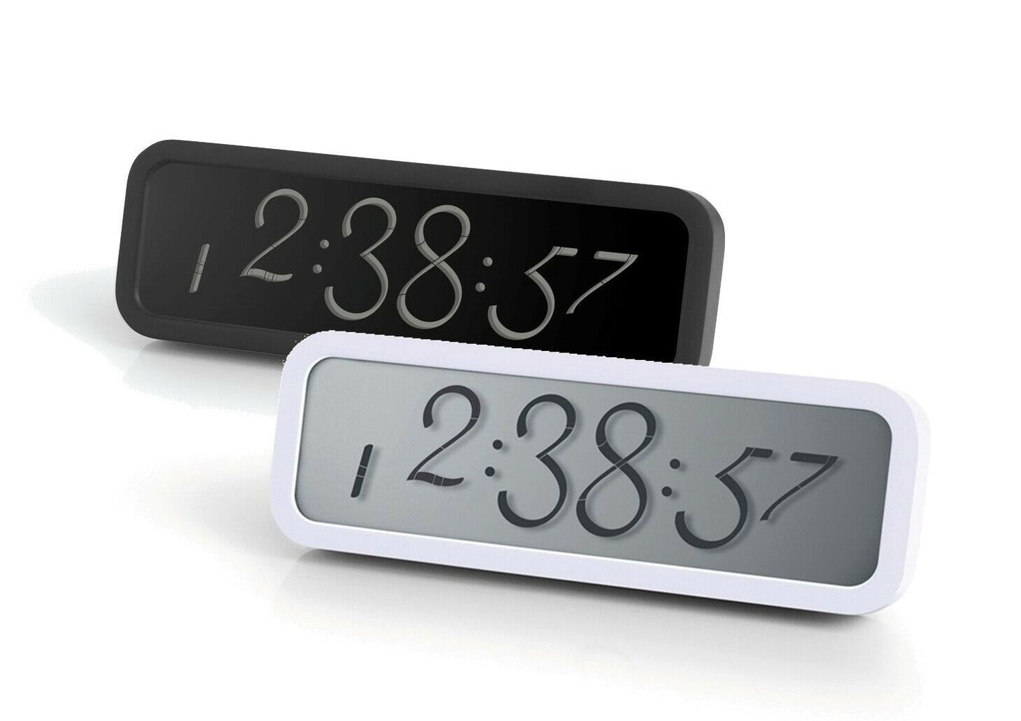 Lexon LCD Wecker Script LR133 - Wanduhr - Tischuhr - Farbauswahl schwarz & weiß